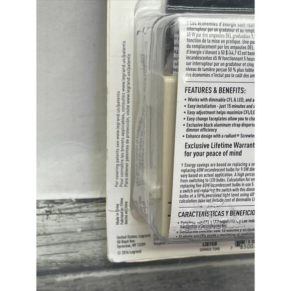 Legrand Pass & Seymour Wide Slide Dimmer Single Pole WSCL450TCCCV4. {3}. - Picture 7 of 13